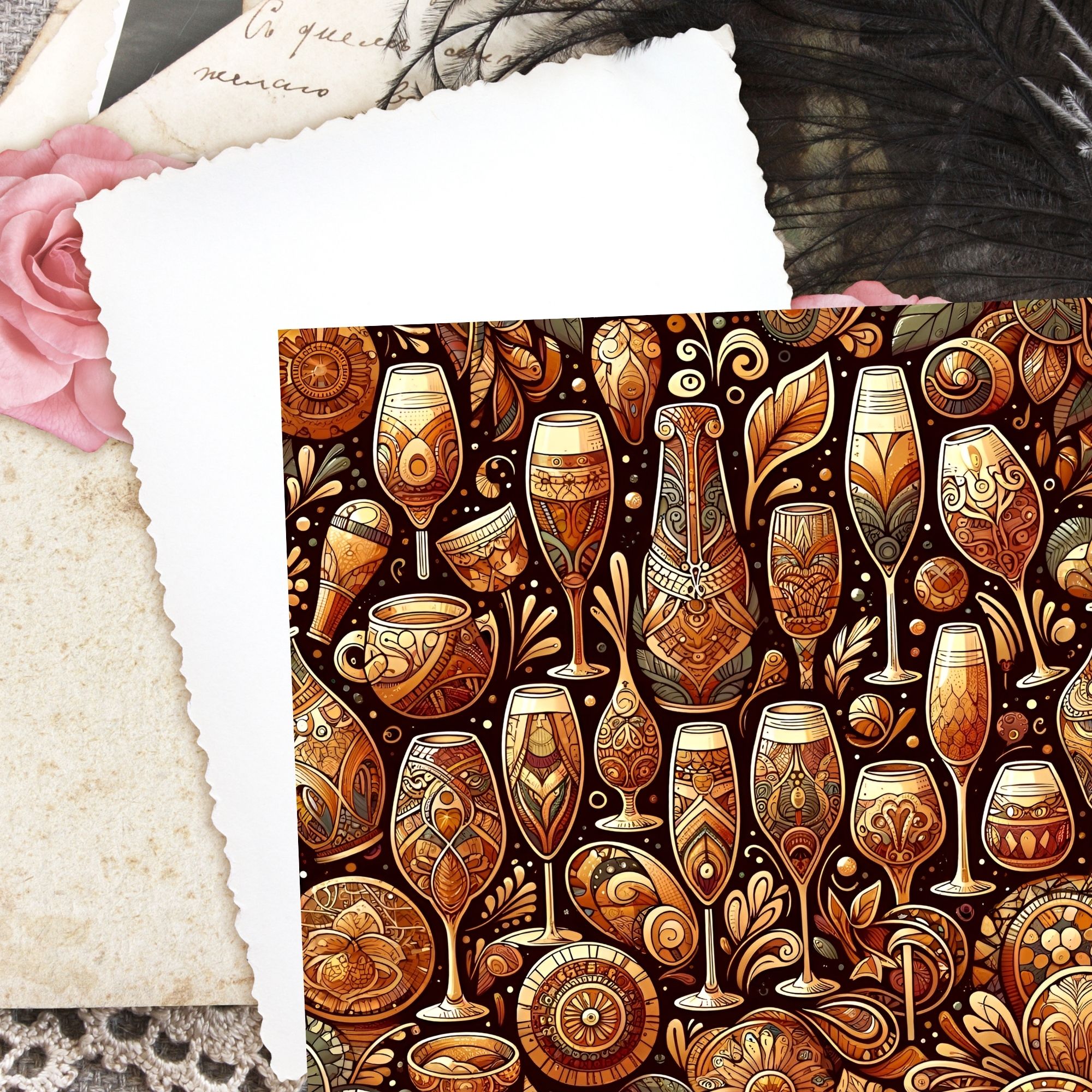 Boho New Year Scrapbook and Junk Journal Decorative Craft Paper - Image 7